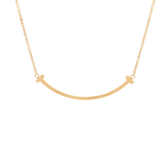 Tiffany & Co. T Smile Pendant Necklace 18K Yellow Gold Small