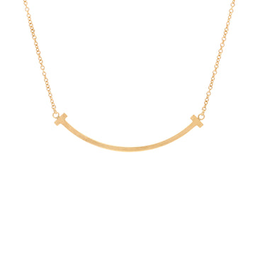 Tiffany & Co. T Smile Pendant Necklace 18K Yellow Gold Small