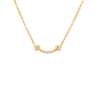 Tiffany & Co. T Smile Pendant Necklace 18K Yellow Gold with Diamonds Mini