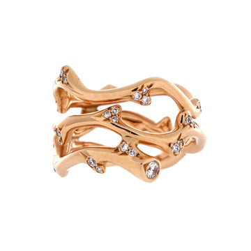 Christian Dior Bois de Rose Ring 18K Rose Gold with Diamonds Wide