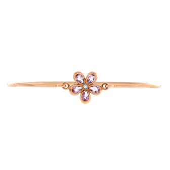 Tiffany & Co. Sparklers Flower Hook Bracelet 18K Rose Gold with Amethyst and Diamond