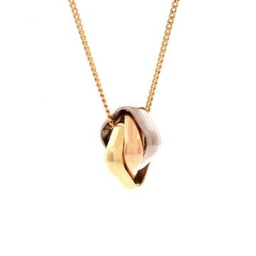 Cartier Trinity Cushion Pendant Necklace 18K Tricolor Gold