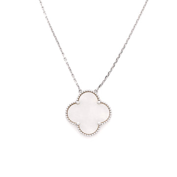 Van Cleef & Arpels Magic Alhambra Pendant Necklace 18K White Gold and Mother of Pearl
