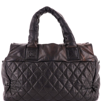 Chanel Coco Cocoon Boston Bag Quilted Caviar Large
