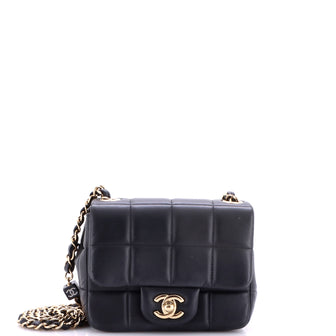 Chanel Monacoco Logo Blocks Square Flap Bag Quilted Lambskin with Resin Mini