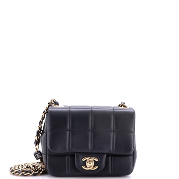 Chanel Monacoco Logo Blocks Square Flap Bag Quilted Lambskin with Resin Mini