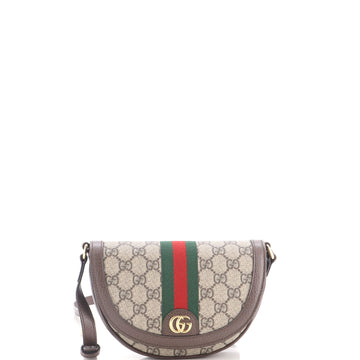 Gucci Ophidia Curved Flap Shoulder Bag GG Coated Canvas Mini