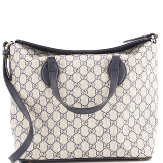 Gucci Signature Fold Over Tote GG Coated Canvas with Leather Medium