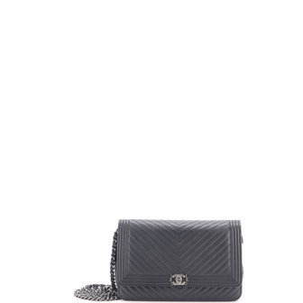 Chanel Boy Wallet on Chain Chevron Calfskin