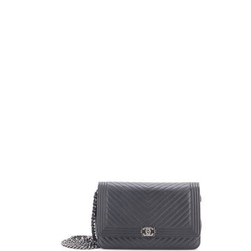 Chanel Boy Wallet on Chain Chevron Calfskin