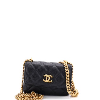 Chanel Sweetheart Clutch with Chain Quilted Caviar
