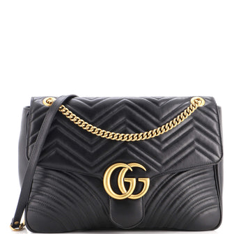 Gucci GG Marmont Flap Bag Matelasse Leather Large