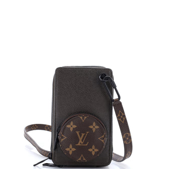 Louis Vuitton Phone Box Bag Taiga Leather with Monogram Canvas