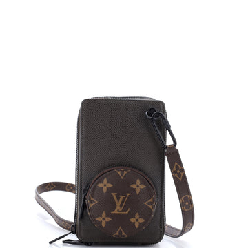 Louis Vuitton Phone Box Bag Taiga Leather with Monogram Canvas