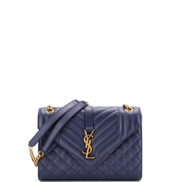Saint Laurent Classic Monogram Envelope Satchel Mixed Matelasse Leather Medium