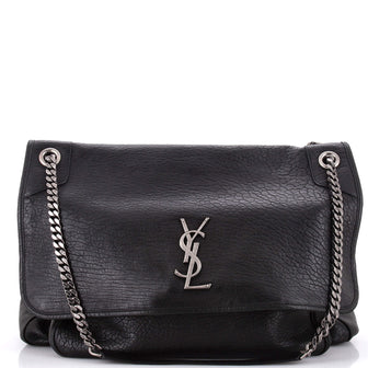 Saint Laurent Niki Chain Flap Bag Leather Very Large