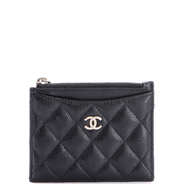 Chanel CC Zip Card Holder Quilted Caviar