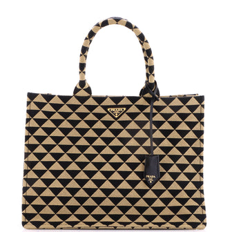 Prada Symbole Shopper Tote Jacquard Large
