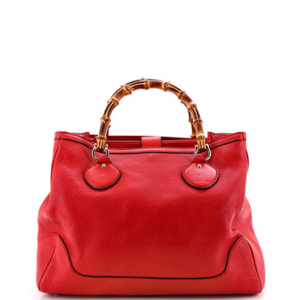 Gucci Vintage Diana Bamboo Top Handle Tote Leather Medium