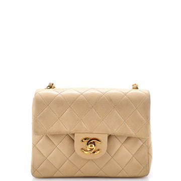Chanel Vintage Square Classic Single Flap Bag Quilted Lambskin Mini