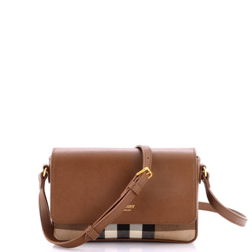 Burberry New Hampshire Shoulder Bag House Check Canvas and Leather Small