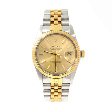 Rolex Oyster Perpetual Datejust Automatic Watch Stainless Steel and Yellow Gold 36