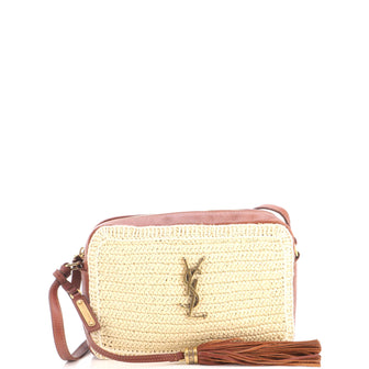 Saint Laurent Lou Camera Bag Woven Raffia Small