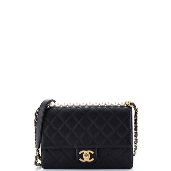 Chanel Chic Pearls Flap Bag Quilted Lambskin Small
