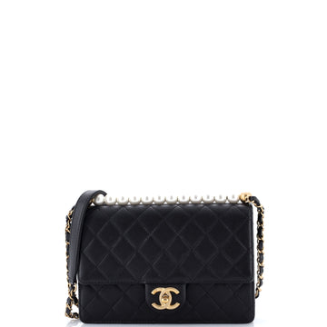 Chanel Chic Pearls Flap Bag Quilted Lambskin Small