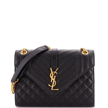 Saint Laurent Classic Monogram Envelope Satchel Mixed Matelasse Leather Medium