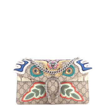 Gucci Dionysus Bag Embroidered GG Coated Canvas with Python Small