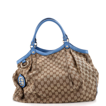 Gucci Sukey Tote GG Canvas with Leather Large
