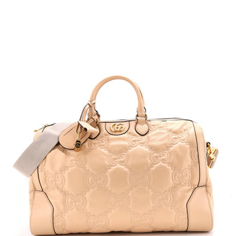 Gucci Convertible Boston Top Handle Bag GG Matelasse Leather Medium