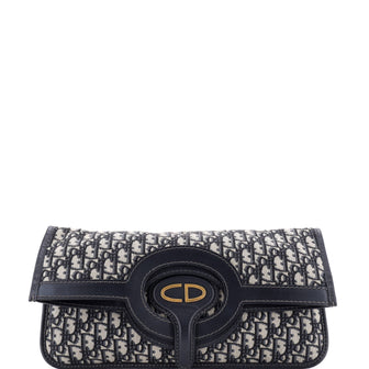 Christian Dior Fold Over Clutch Oblique Canvas