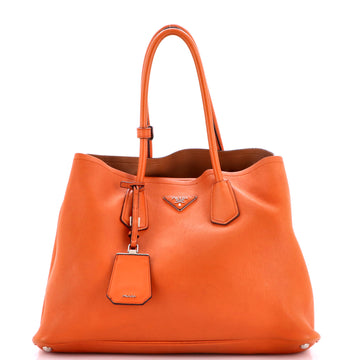 Prada Cuir Double Tote Leather Large