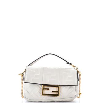 Fendi Baguette NM Bag Zucca Embossed Leather Mini
