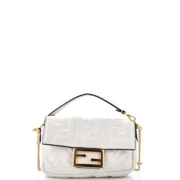Fendi Baguette NM Bag Zucca Embossed Leather Mini