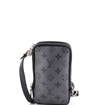 Louis Vuitton Double Phone Pouch Reverse Monogram Eclipse Canvas