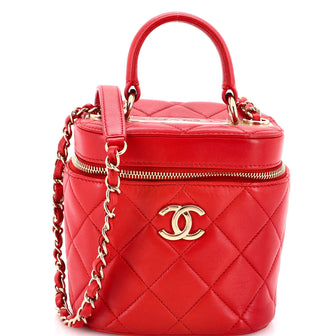 Chanel Trendy CC Top Handle Vanity Case Quilted Lambskin Small