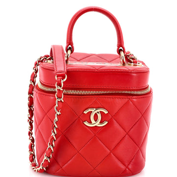Chanel Trendy CC Top Handle Vanity Case Quilted Lambskin Small