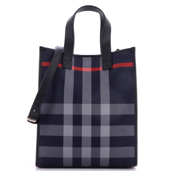 Burberry Book Tote Check E-Canvas Medium