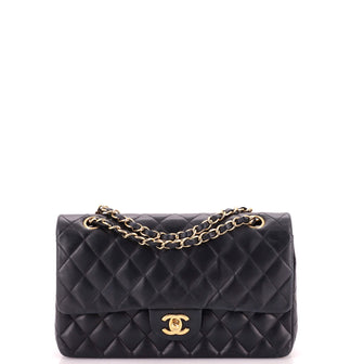 Chanel Vintage Classic Double Flap Bag Quilted Lambskin Medium
