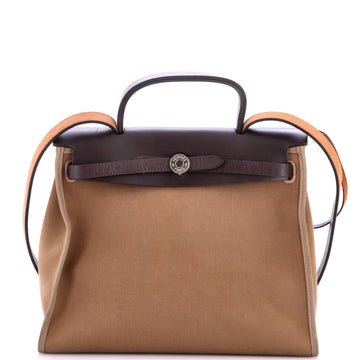 Hermes Herbag Zip Leather and Toile 31