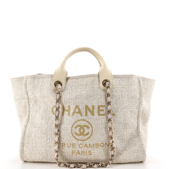 Chanel Deauville Tote Raffia with Glitter Detail Medium