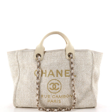 Chanel Deauville Tote Raffia with Glitter Detail Medium