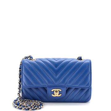 Chanel Classic Single Flap Bag Chevron Lambskin Mini