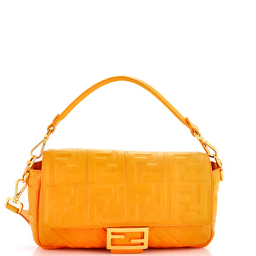 Fendi Baguette NM Bag Zucca Embossed Leather Medium