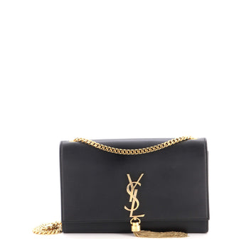 Saint Laurent Classic Monogram Tassel Crossbody Bag Leather Medium