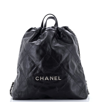 Chanel 22 Chain Backpack Quilted Calfskin Large