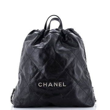 Chanel 22 Chain Backpack Quilted Calfskin Large